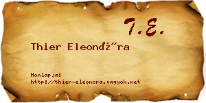Thier Eleonóra névjegykártya