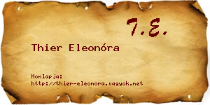 Thier Eleonóra névjegykártya